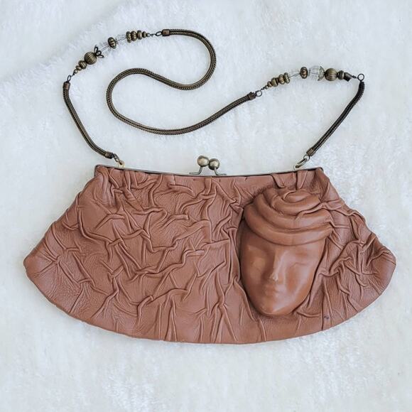 African Vintage Face Crinkled Purse - Picture 1 of 12
